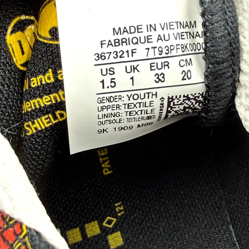 Converse Chuck Taylor All Star Batman 80‎ Years Sneakers Black 367321F Kids 1.5Y